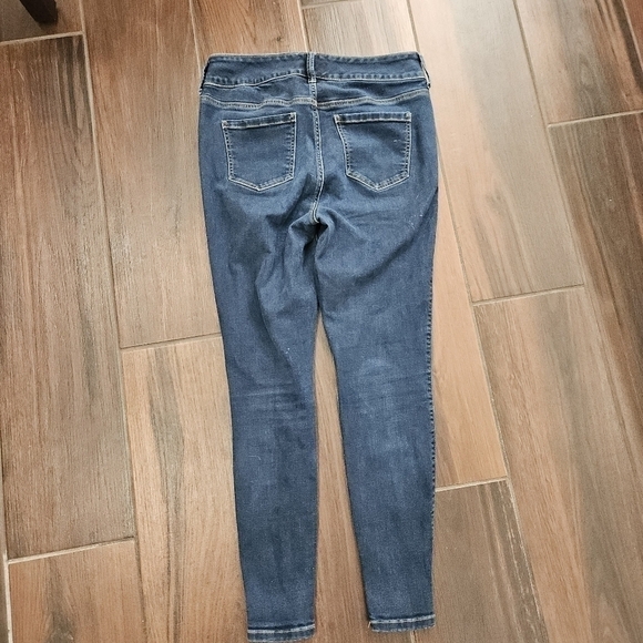 Torrid Button Fly Dark Wash Denim Blue High Waisted Jegging 10R Rinse Jeans - Picture 9 of 12